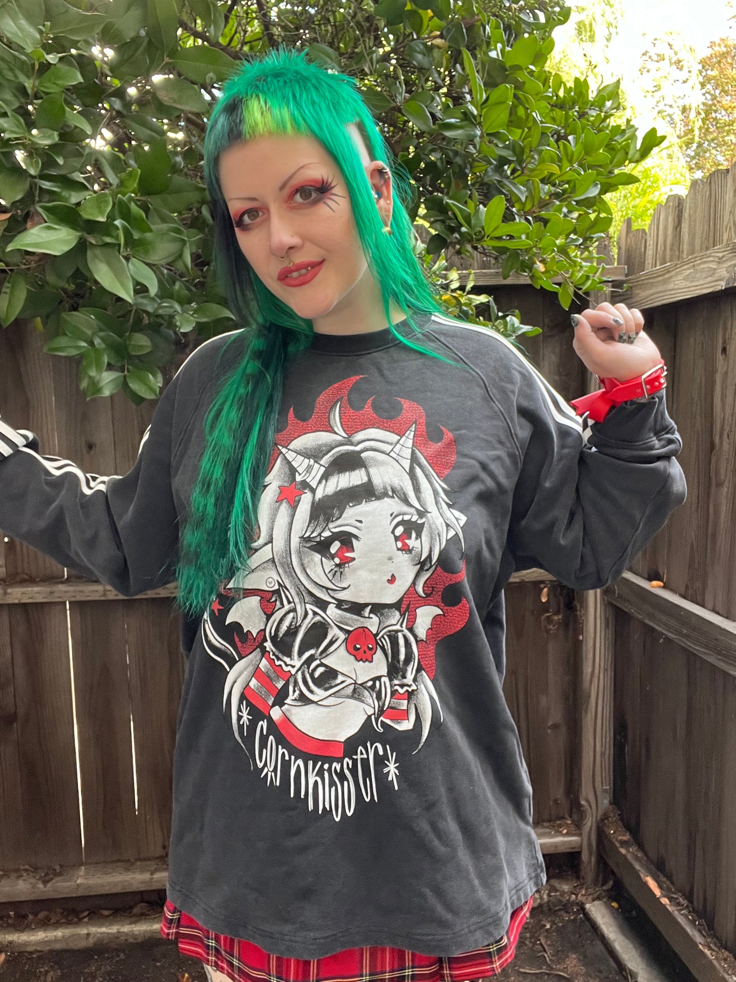 Green Imp Snow Washed Contrast Tape Sweatshirt