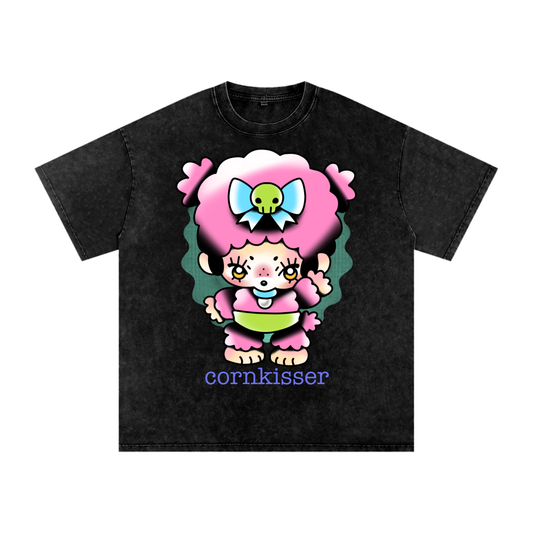 Snow Washed Oversized Cotton T-Shirt