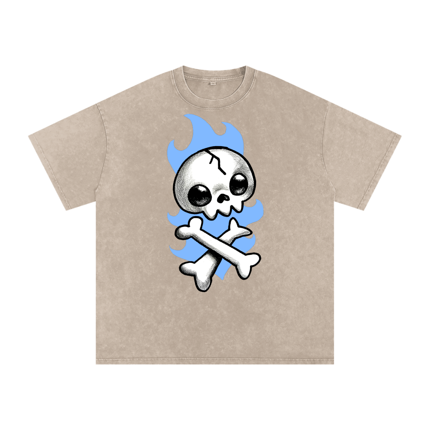 Snow Washed Oversized Cotton T-Shirt