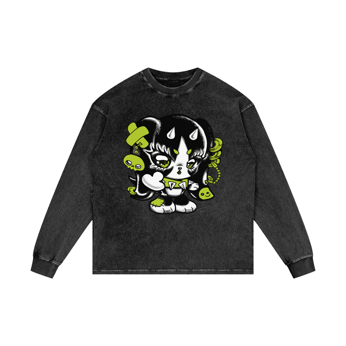 Acid Wash Oversize Long Sleeve T-Shirt