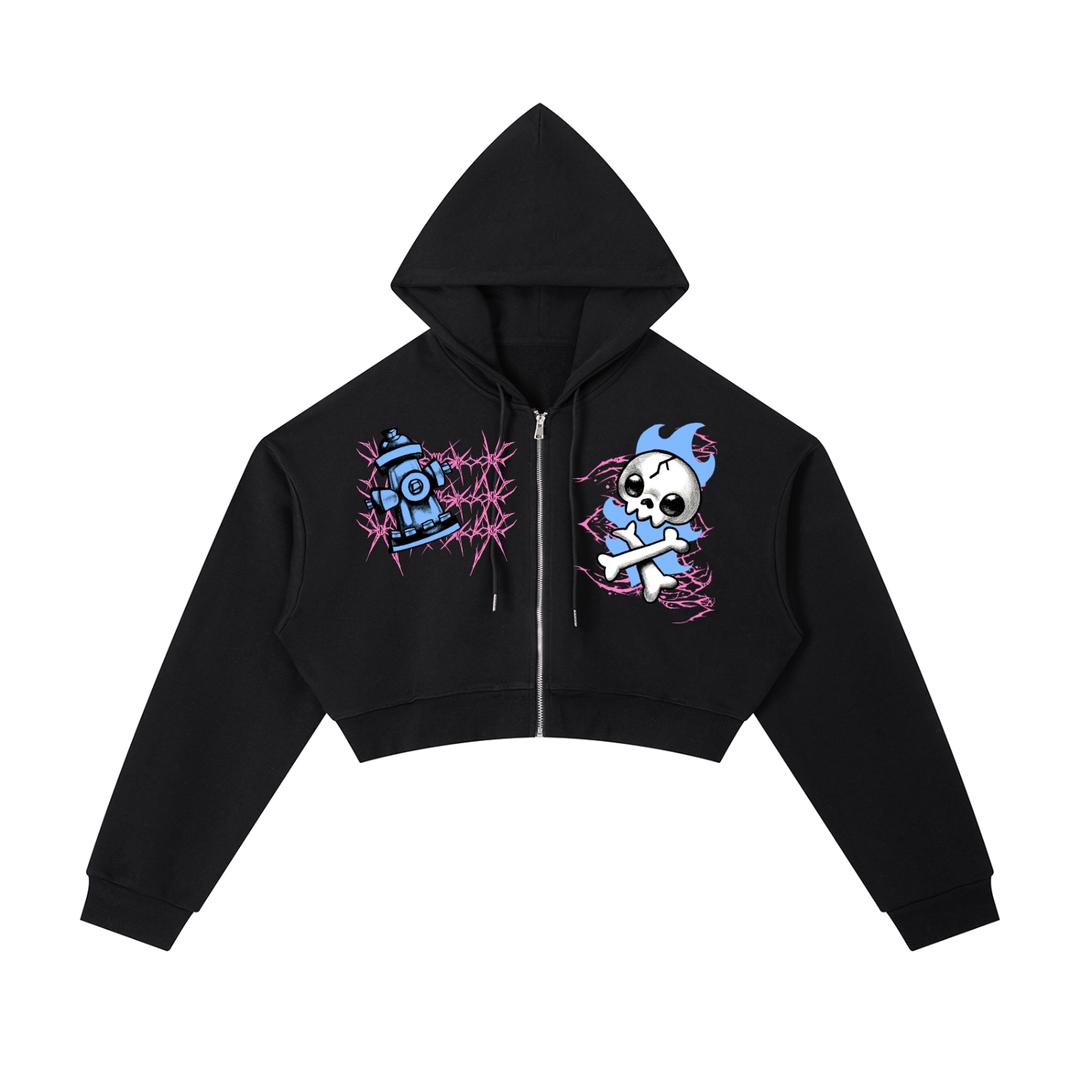 Essential Cropped Zip-Up Hoodie