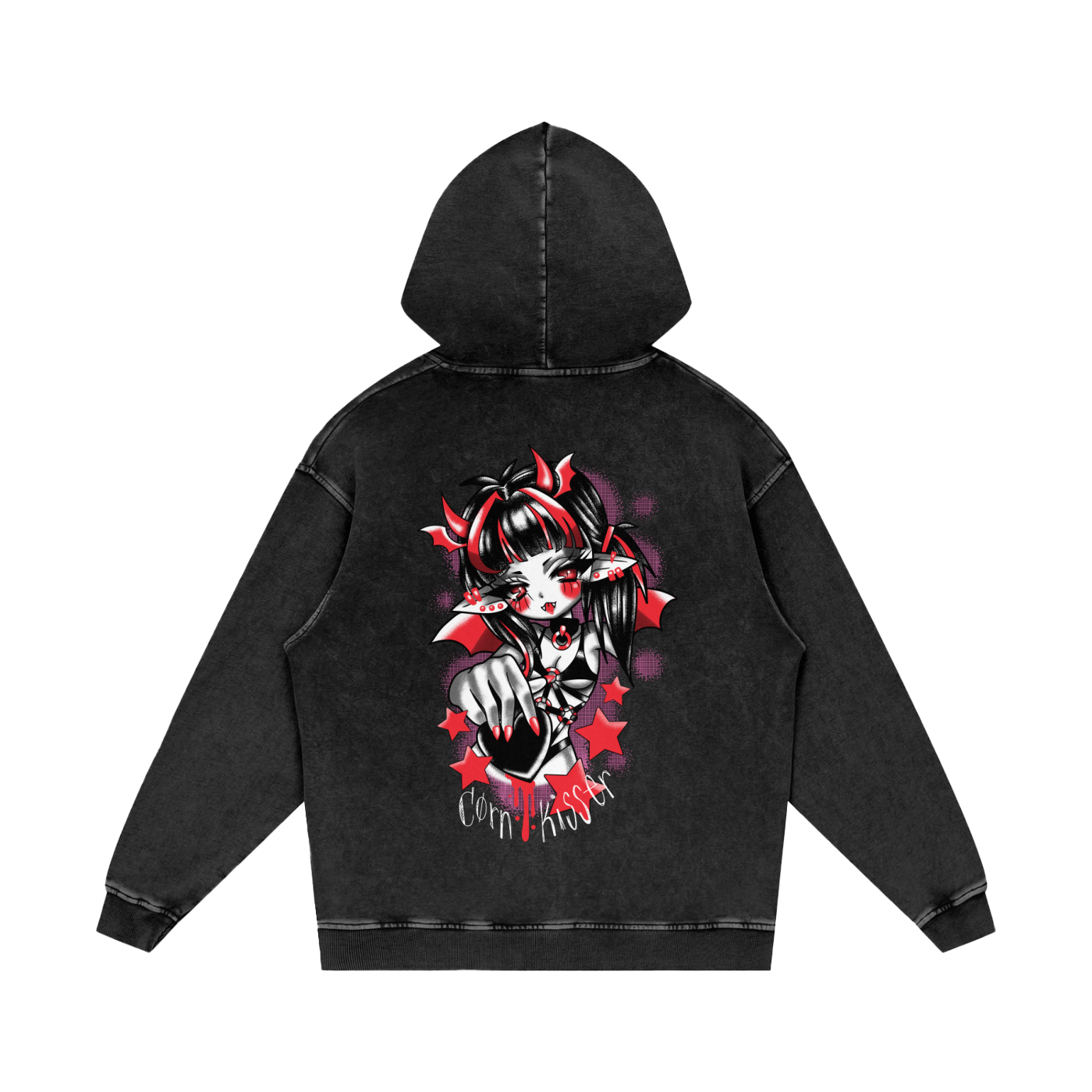 Snow Washed Loose Cotton Hoodie