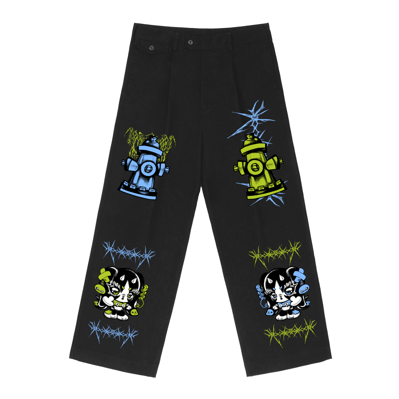 Adjustable Waist Straight-Leg Pants