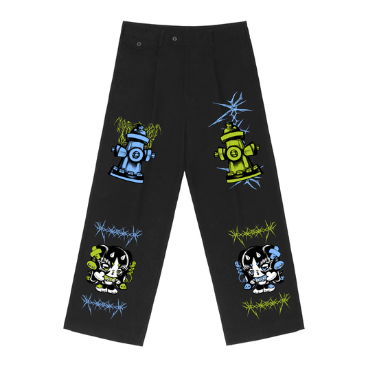 Adjustable Waist Straight-Leg Pants