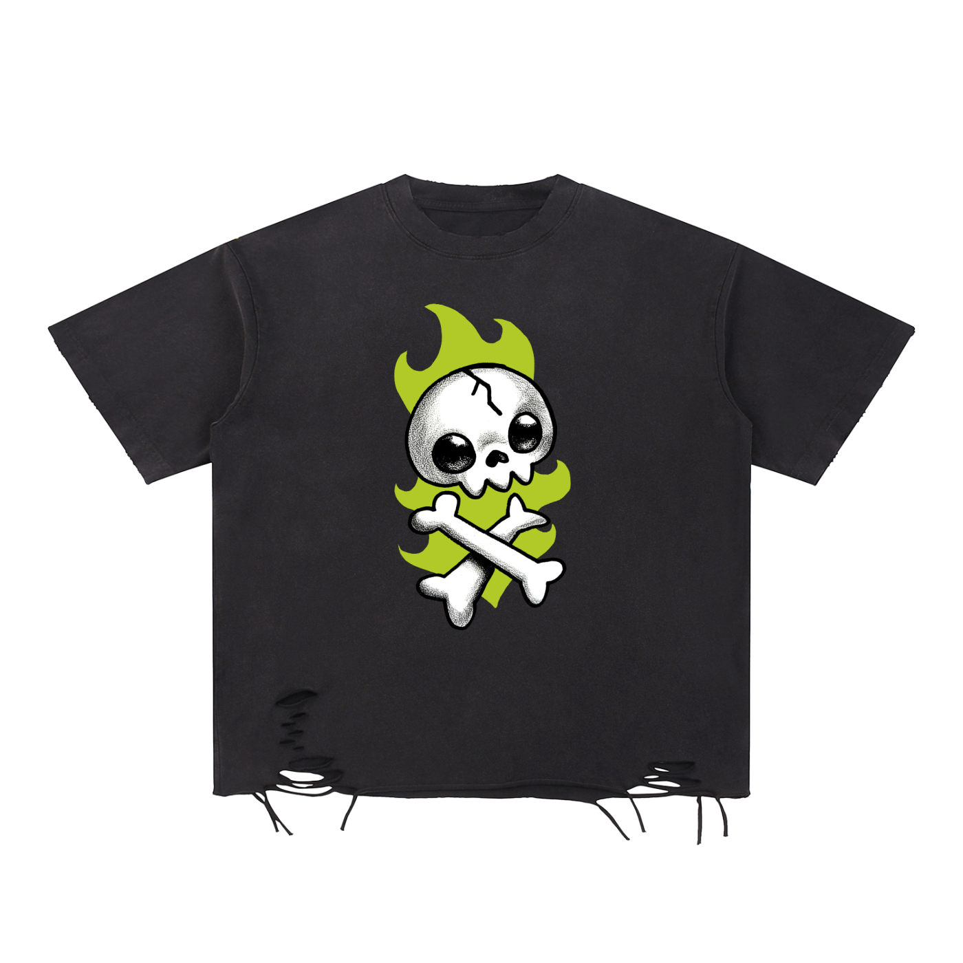 Snow Washed Raw-Hem T-Shirt