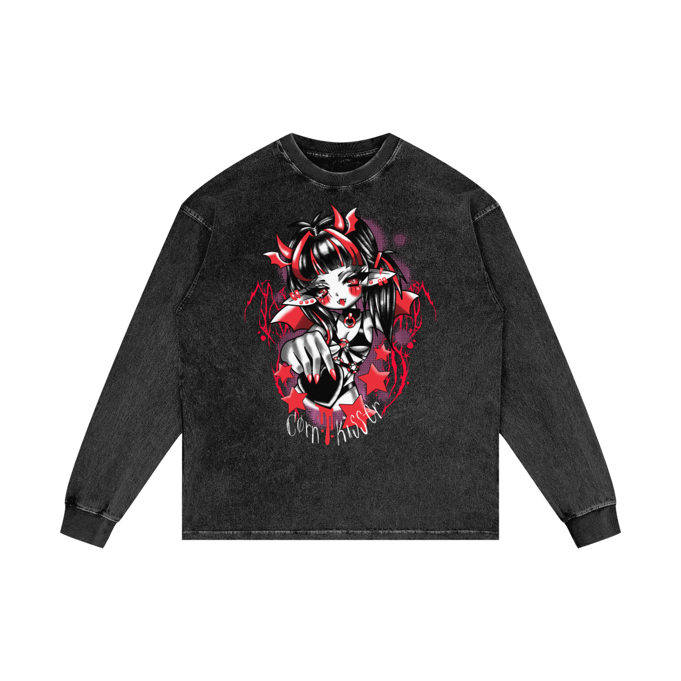 Acid Wash Oversize Long Sleeve T-Shirt