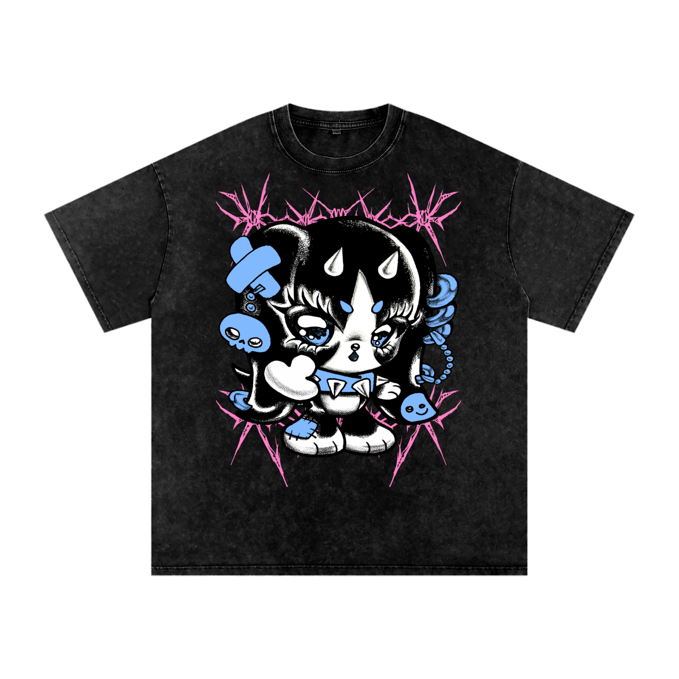 Snow Washed Oversized Cotton T-Shirt