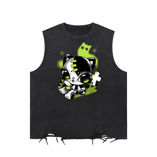 Snow Washed Raw-Hem Tank Top