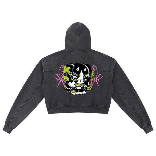 Snow Washed Cropped Hoodie