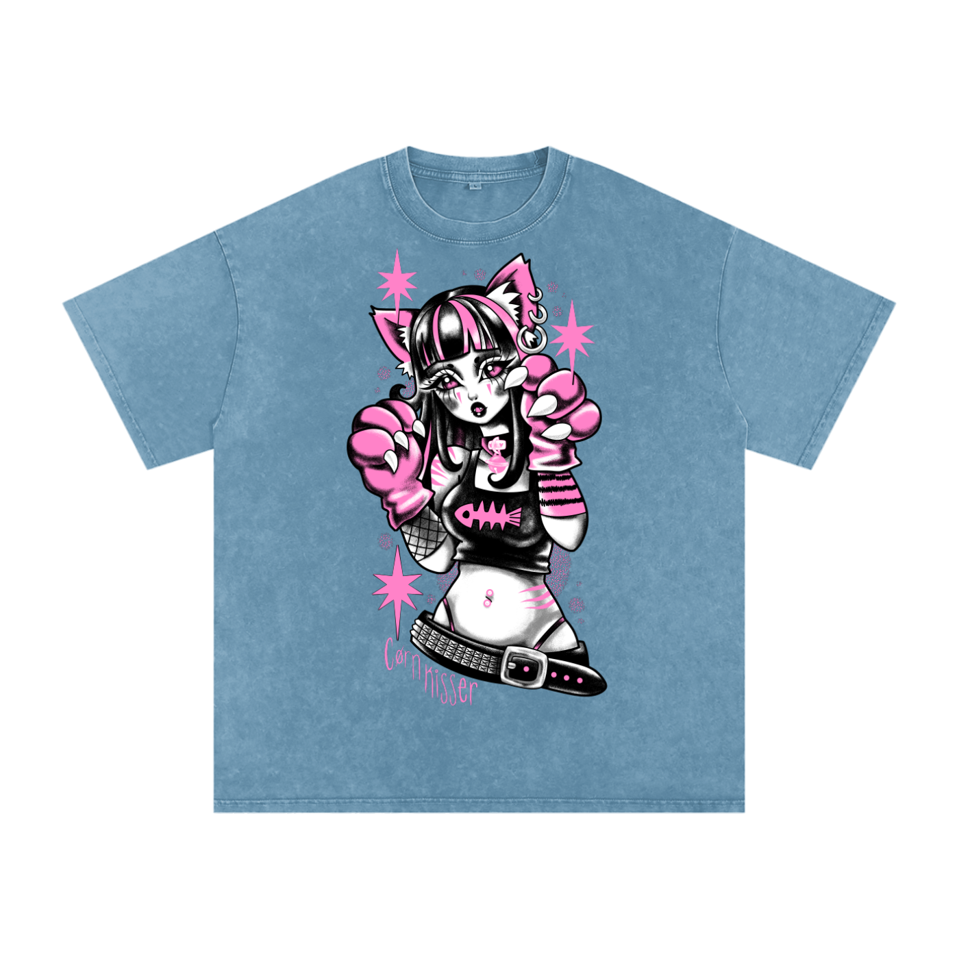 Snow Washed Oversized Cotton T-Shirt