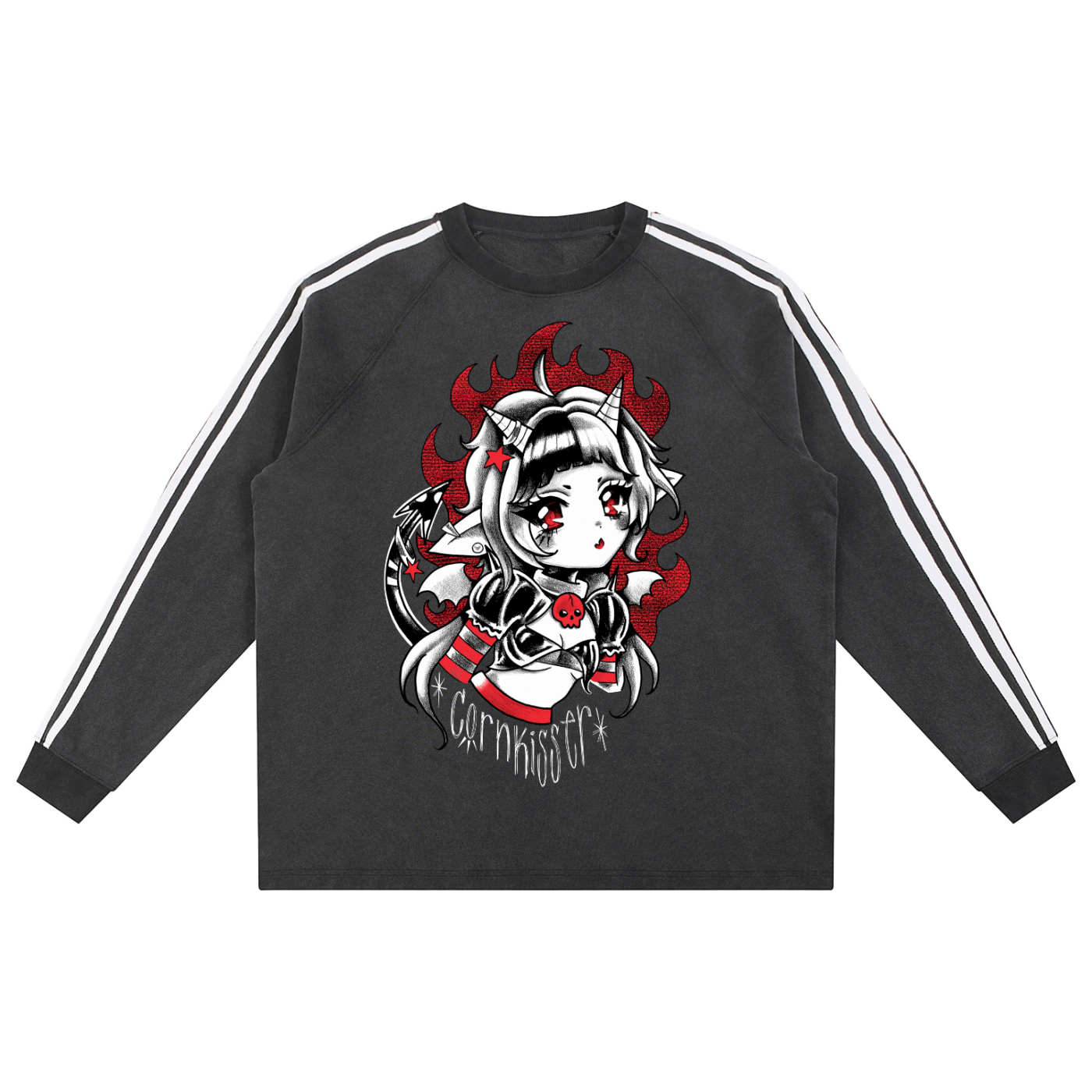 Snow Washed Contrast Tape Sweatshirt