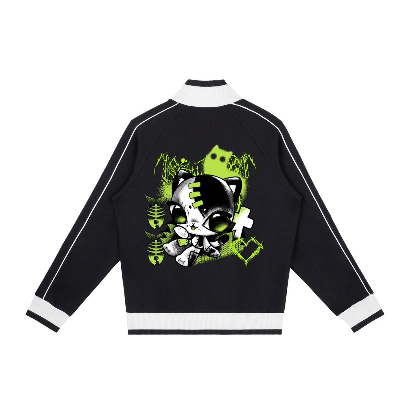 Color Block Raglan Sleeve Zip Track Jacket