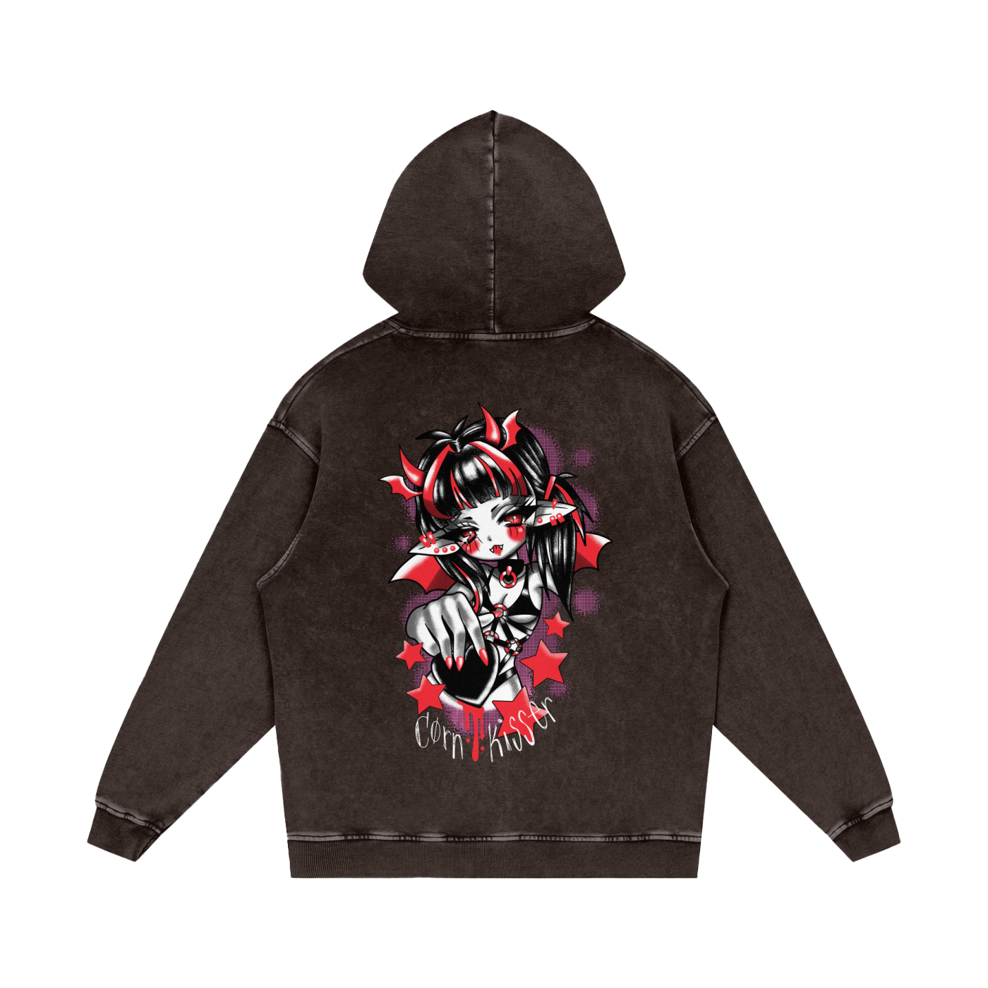 Snow Washed Loose Cotton Hoodie