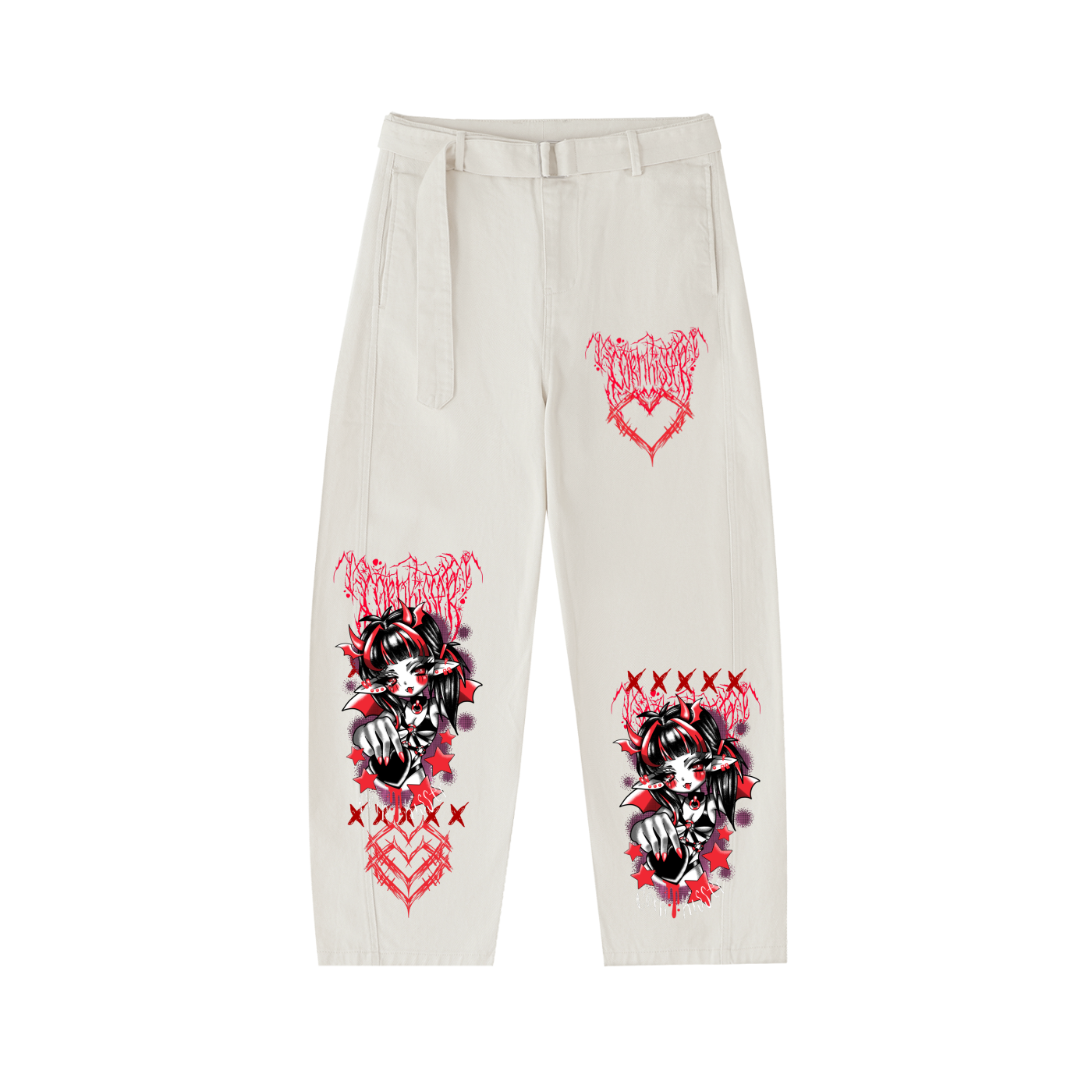 Belted Barrel-leg Chino Pants