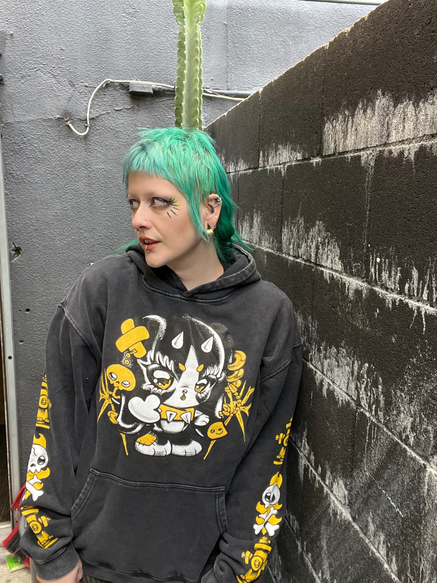 Snow Washed Loose Cotton Hoodie