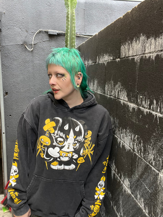 Snow Washed Loose Cotton Hoodie