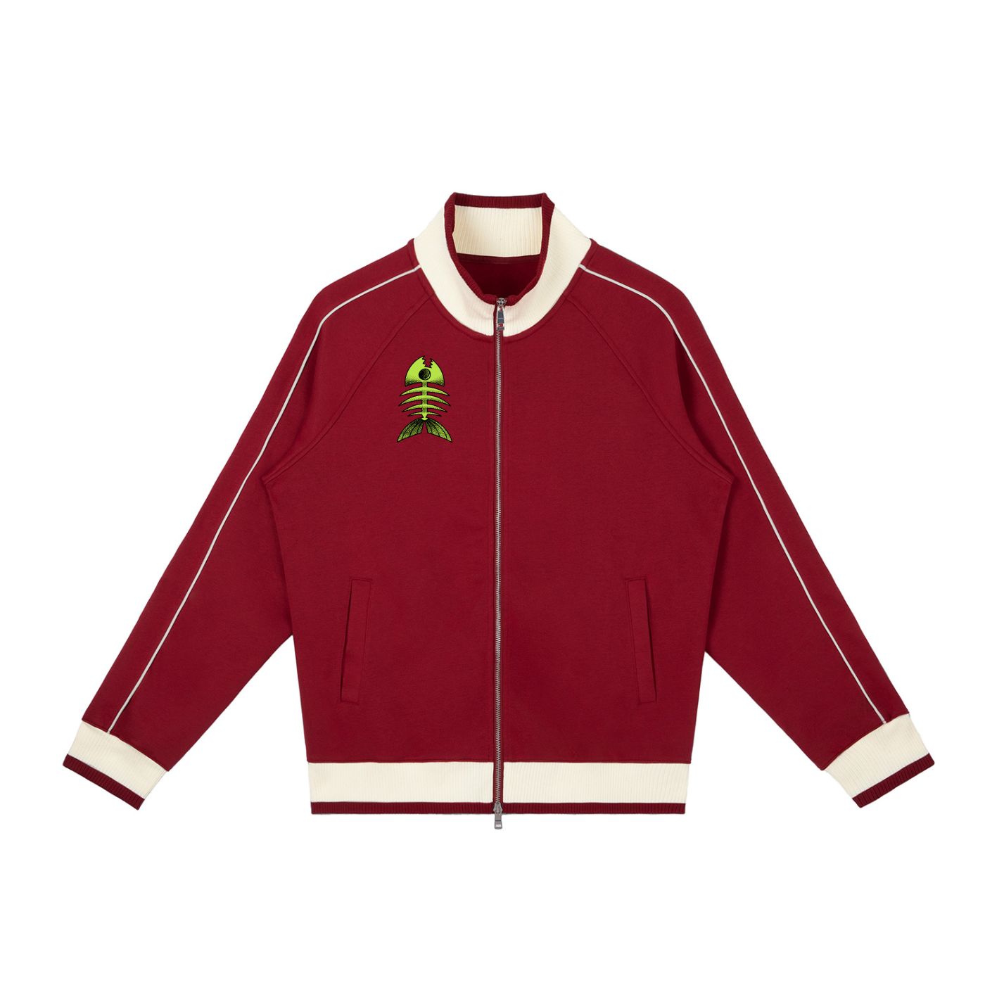 Color Block Raglan Sleeve Zip Track Jacket