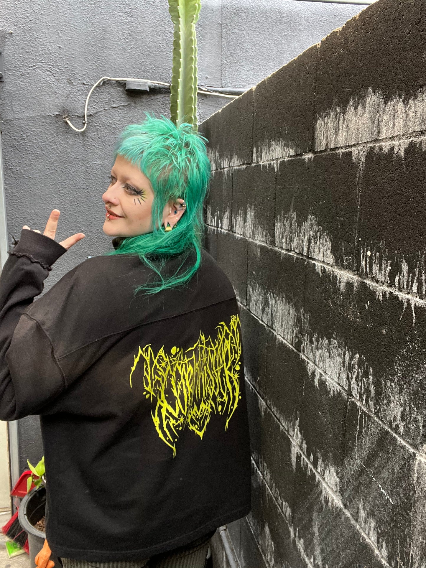 Sun Fade Raw Edge Quarter-Zip Sweatshirt