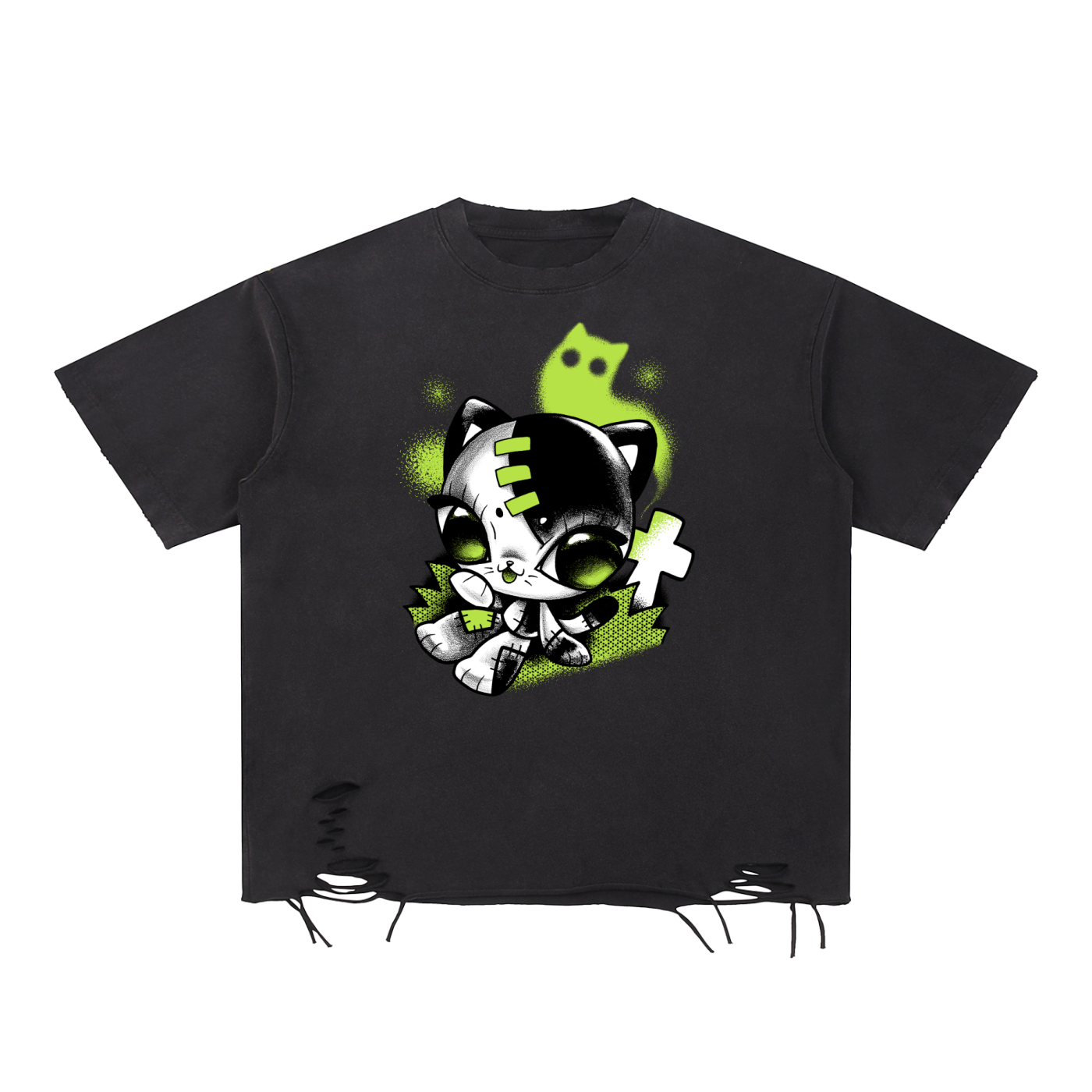 Snow Washed Raw-Hem T-Shirt