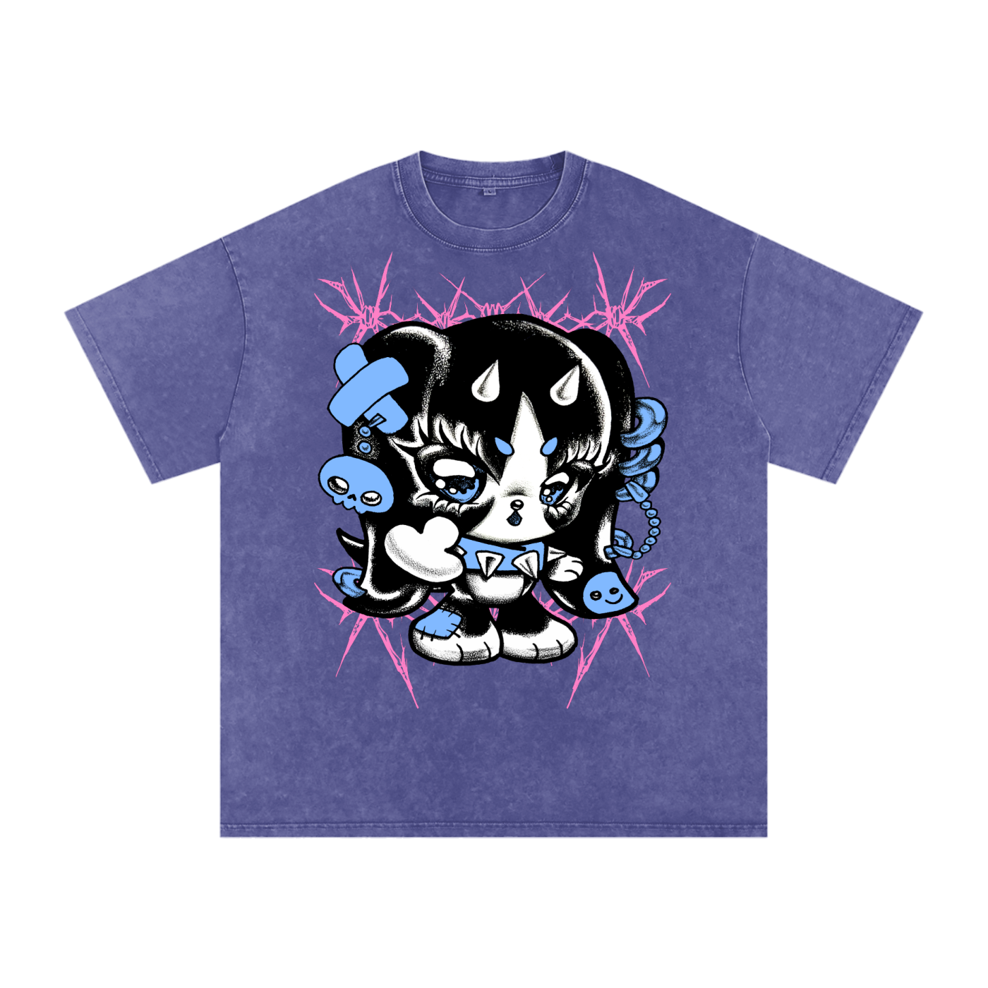 Snow Washed Oversized Cotton T-Shirt