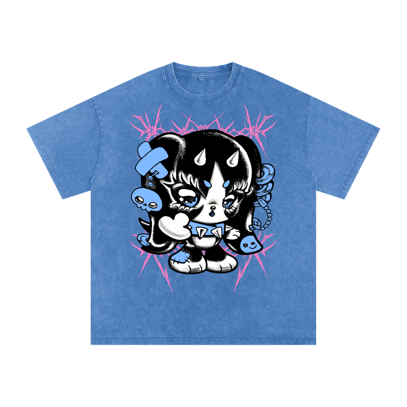 Snow Washed Oversized Cotton T-Shirt