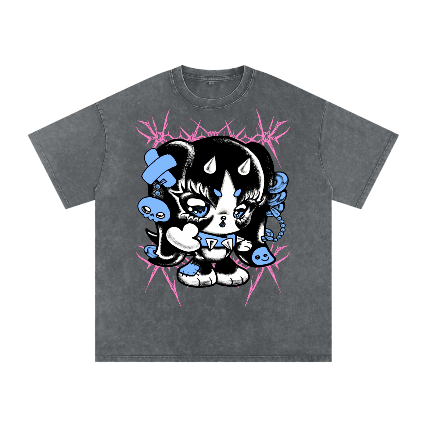 Snow Washed Oversized Cotton T-Shirt