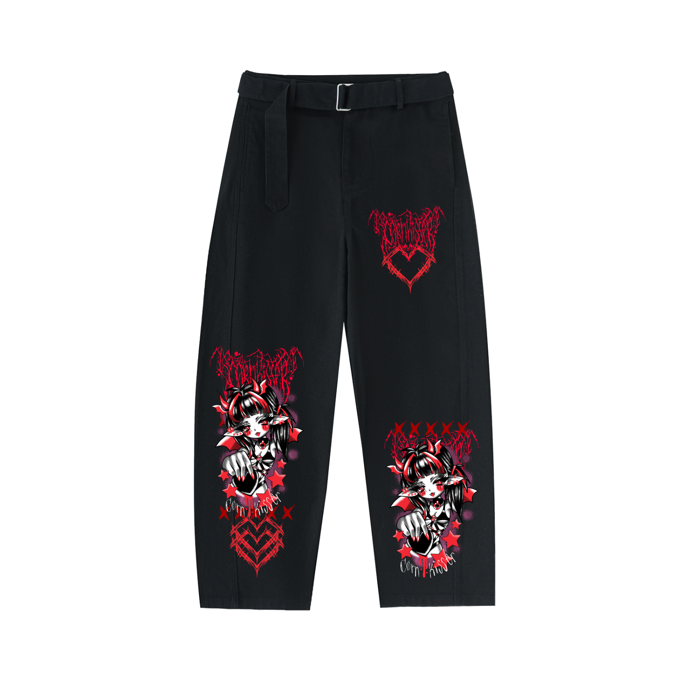 Belted Barrel-leg Chino Pants