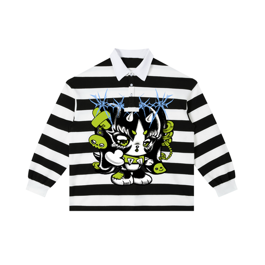 Color Block Stripe Polo Shirt