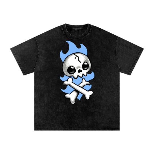 Snow Washed Oversized Cotton T-Shirt