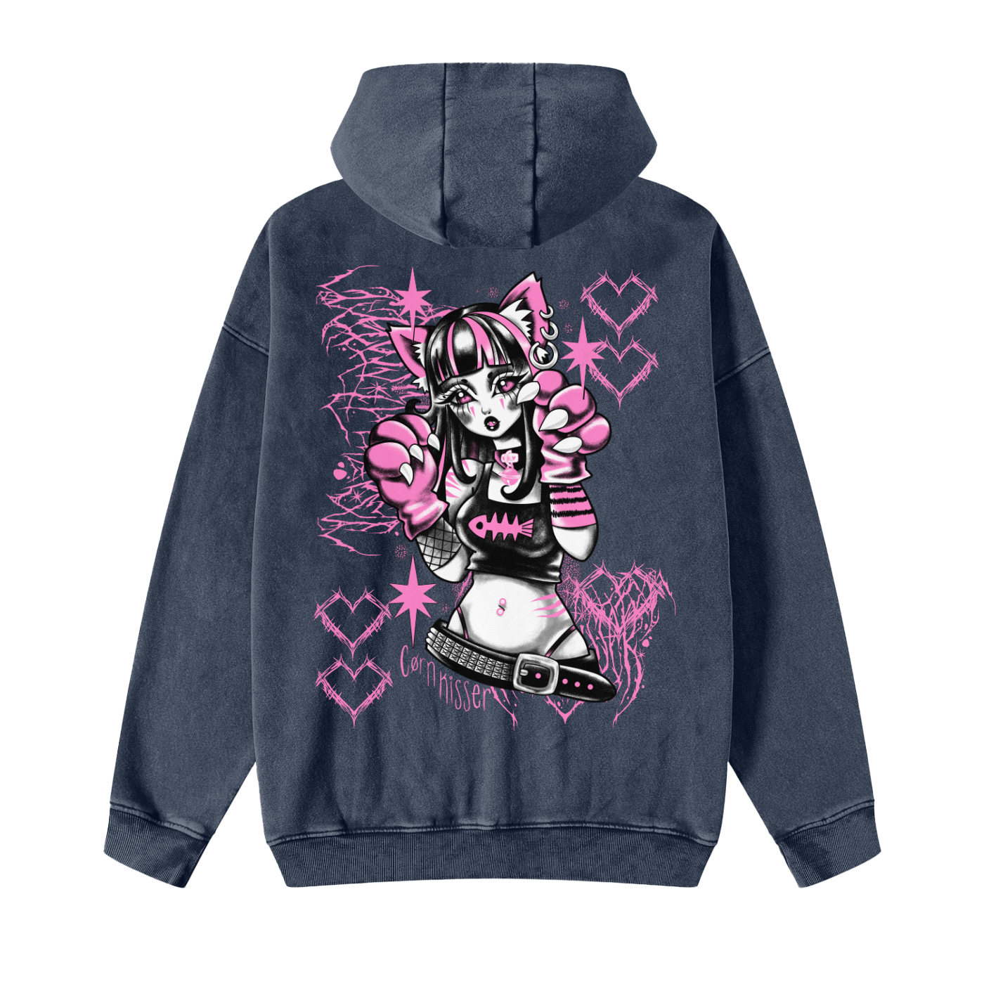 Snow Washed Zip-Through Fleece Hoodie