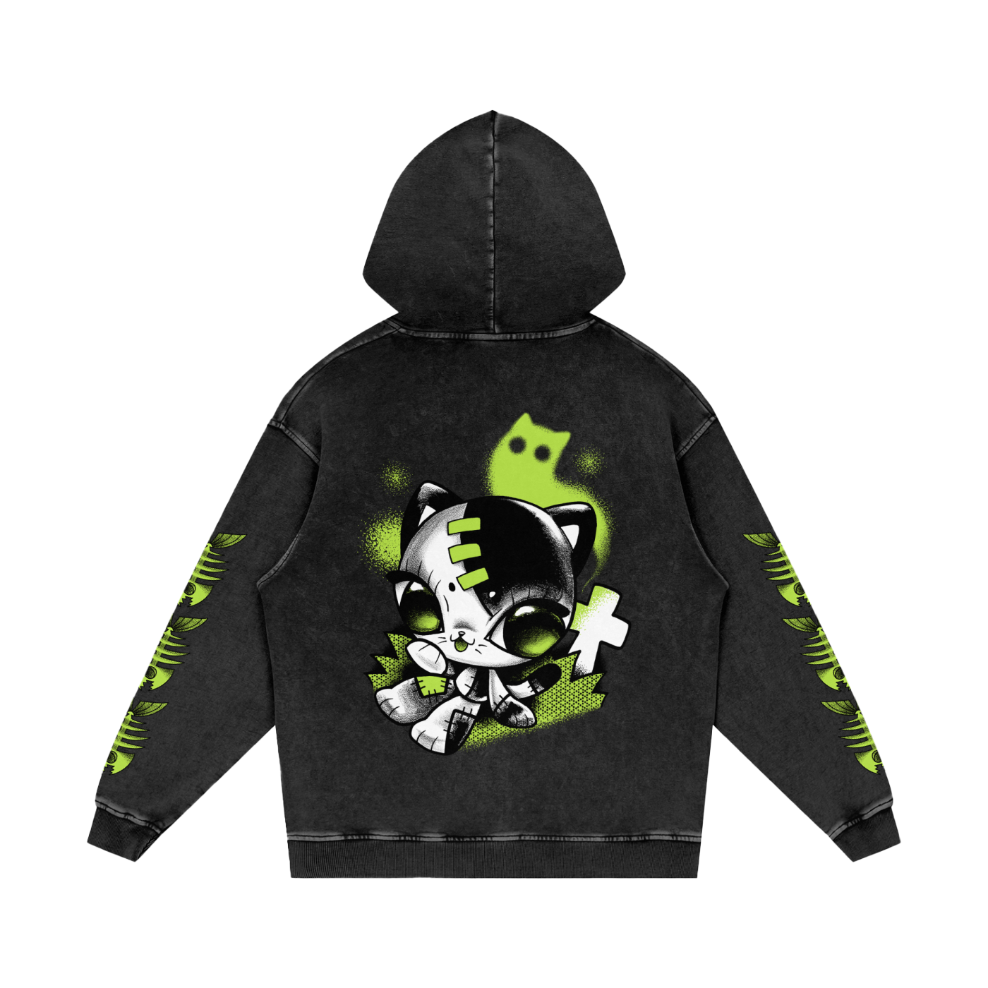 Snow Washed Loose Cotton Hoodie