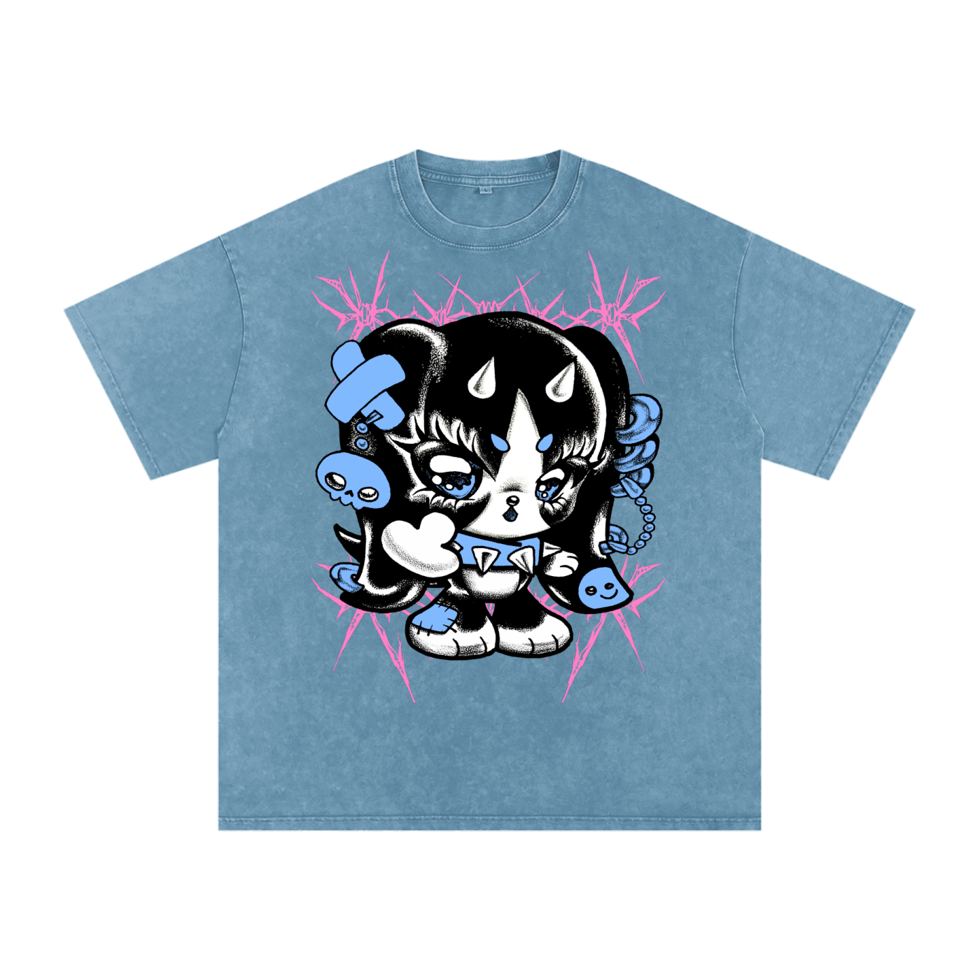 Snow Washed Oversized Cotton T-Shirt