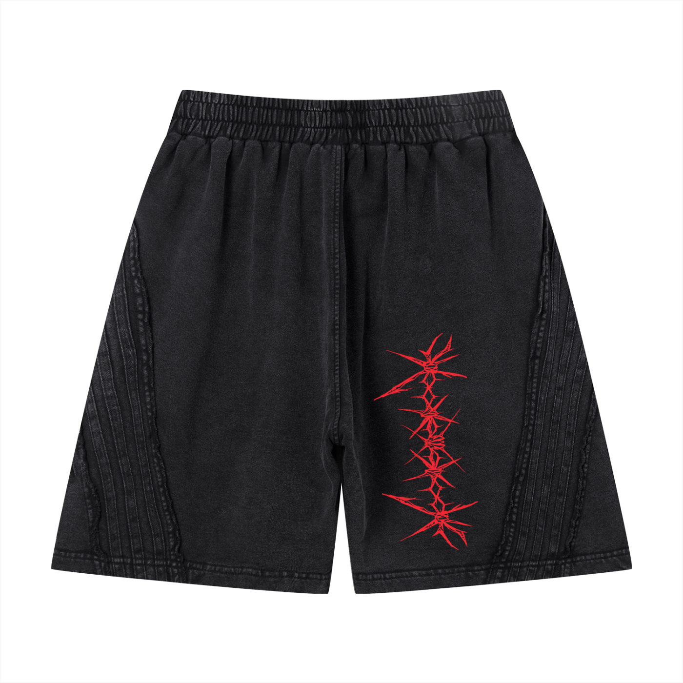 Unisex Vintage Wash Raw Edge Shorts