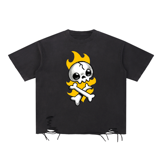 Snow Washed Raw-Hem T-Shirt