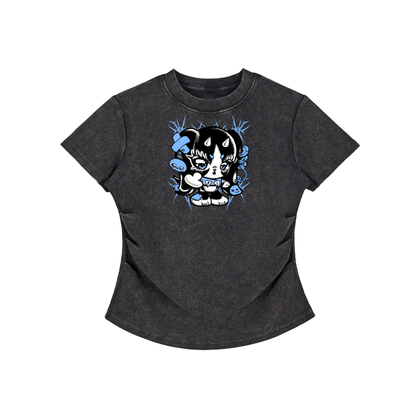 Vintage Washed Bodycon Cotton T-Shirt