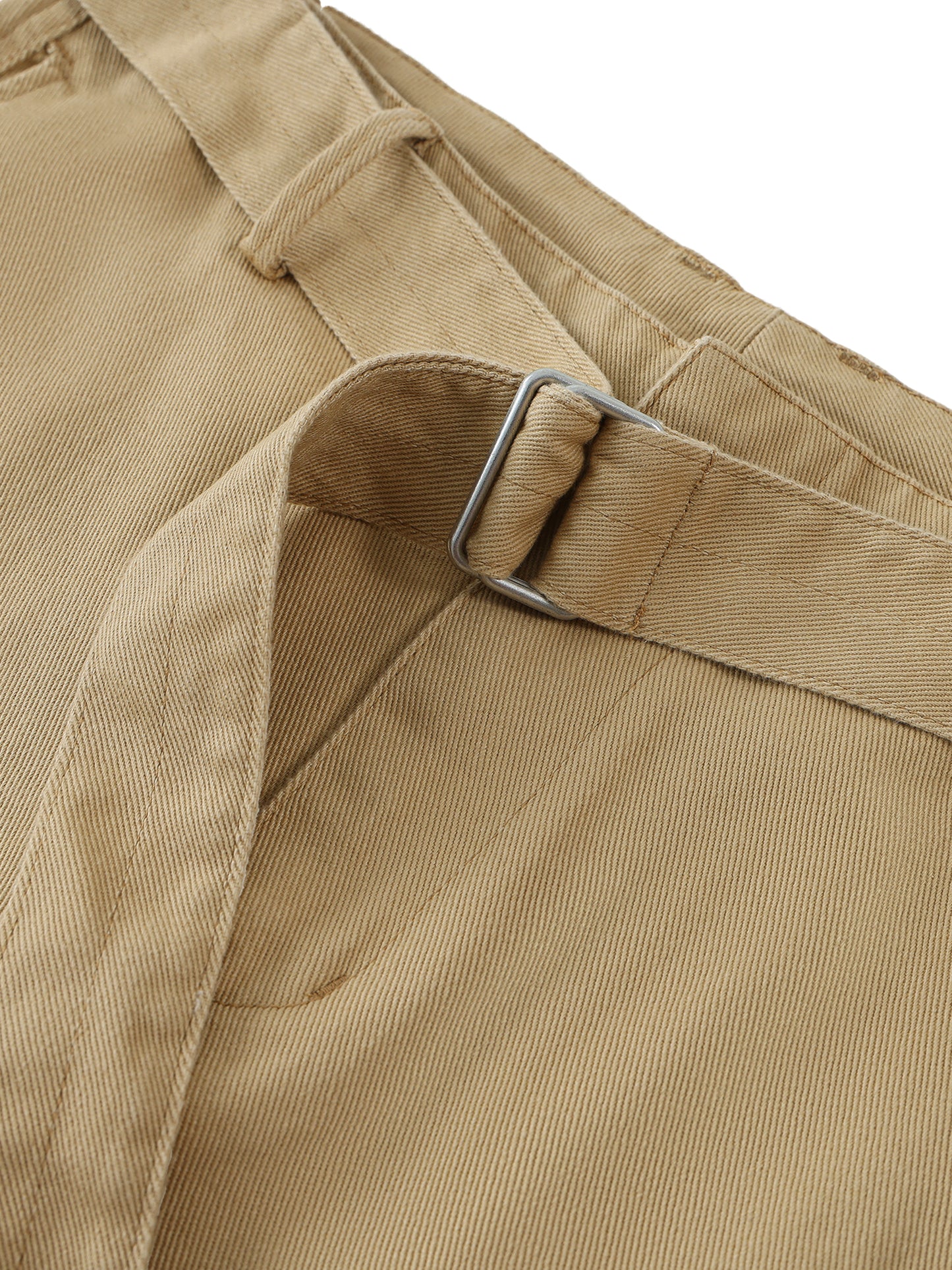 Belted Barrel-leg Chino Pants